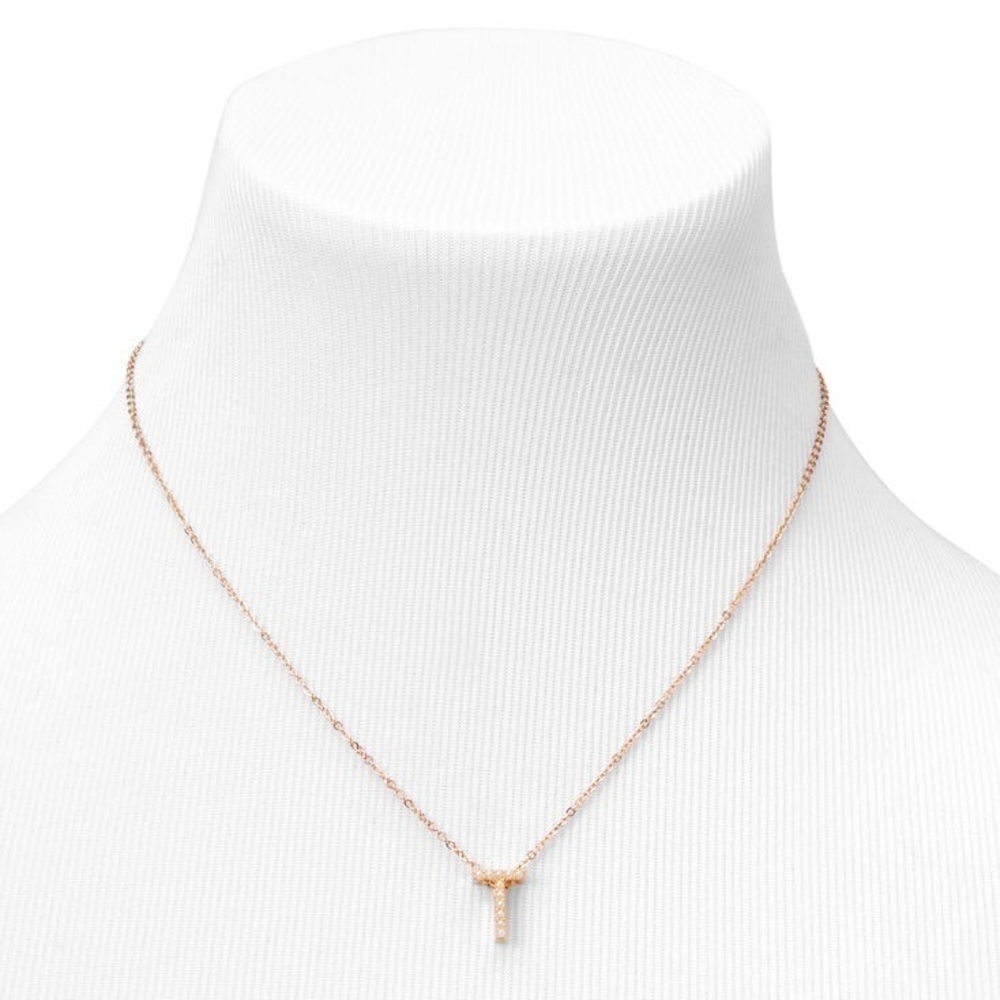 Claires Letter T Gold Initial Necklace - Letter Necklace